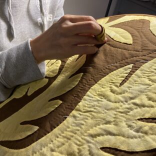ハワイアンキルトの作り方・上手く作るコツ７「角のたてまつり縫い