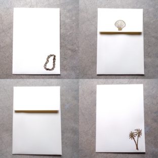 おしゃれ！シャビーシック なハワイアン縦型封筒