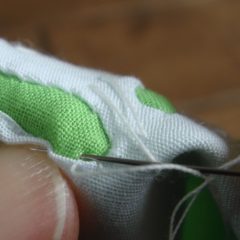 ハワイアンキルトの作り方・上手く作るコツ５「角とV字の縫い方　たてまつり縫い」