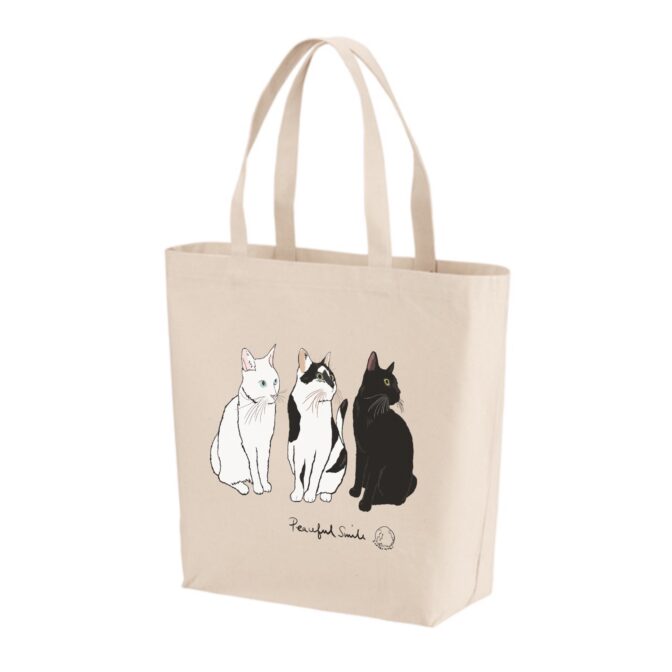 No.119❣️タカヒロ様専用❣️虹猫ちゃんトートバッグ あかる