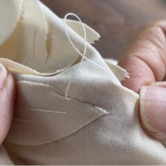 ハワイアンキルトの作り方・上手く作るコツ７「角のたてまつり縫い」