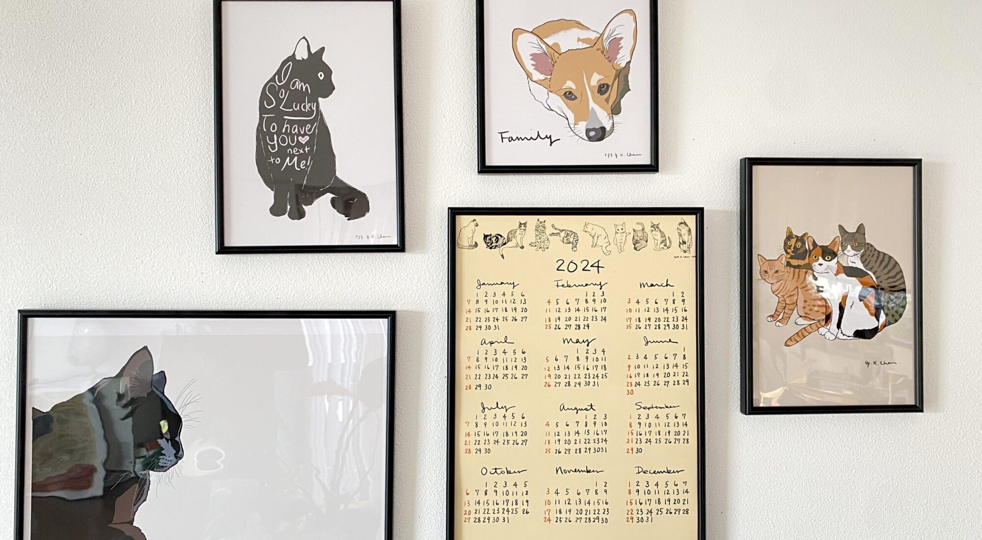 犬のオスター　猫のポスター