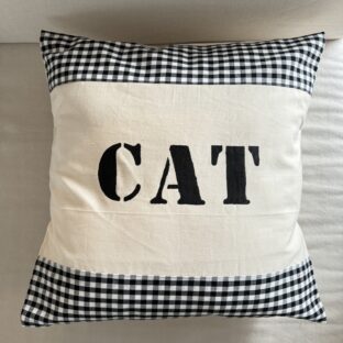 クッションカバー CAT ブラックギンガムチェック