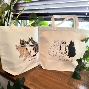 淡路ワンニャンクラブ応援 ねこのトートバッグ TOTE BAG “cat”