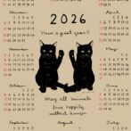 猫のカレンダー